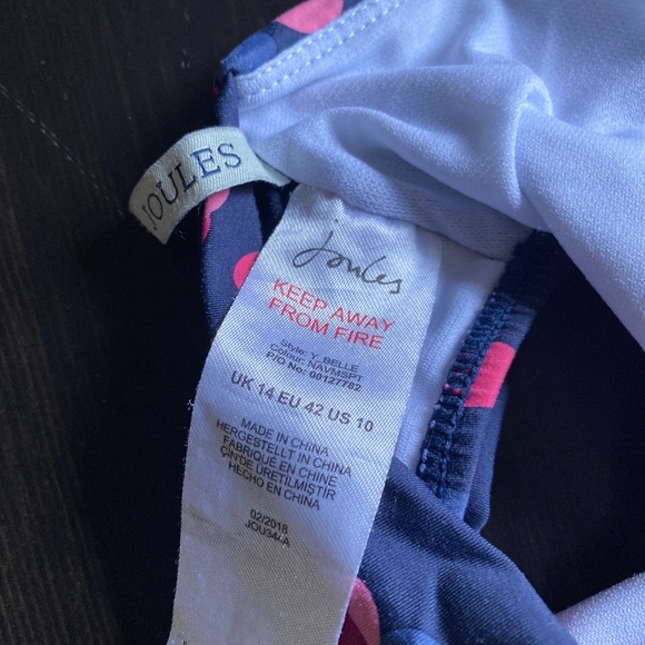 Joules polka dot halter bikini navy and pink size 10 - Picture 5 of 8